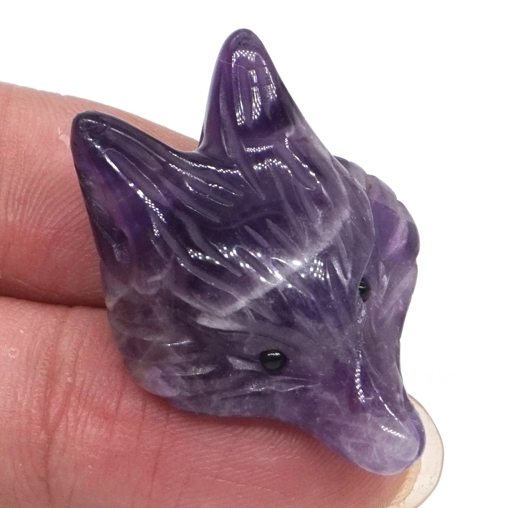 Кулон с головой лисы из аметиста