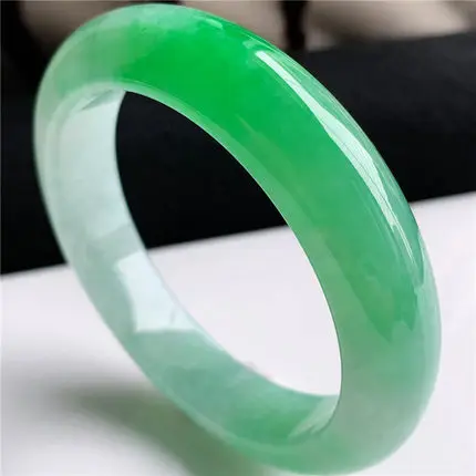 

Natural Burmese Emerald Green Two-color 54mm-64mm Bracelet Elegant Princess Jewelry Best Gift for Mom and Girlfriend