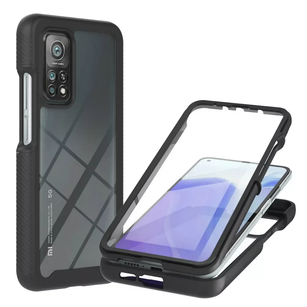 

Note11 Mi 10T Pro 5G Crystal Case Bumper Armor Front Back Film 360 Protect for Xiaomi Redmi Note 11 Case 11T 11 T 10 S 11s Cover
