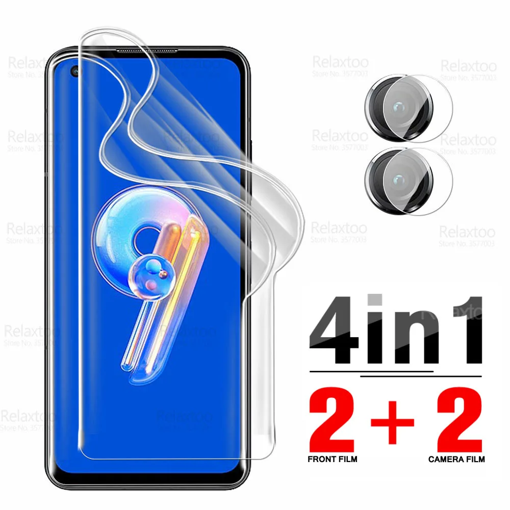

4in 1 камера стеклянная передняя Гидрогелевая Пленка Для Zenfone 9 Защита экрана для Asus Zenfone9 Zen Fone 9 5G изогнутая мягкая защитная пленка