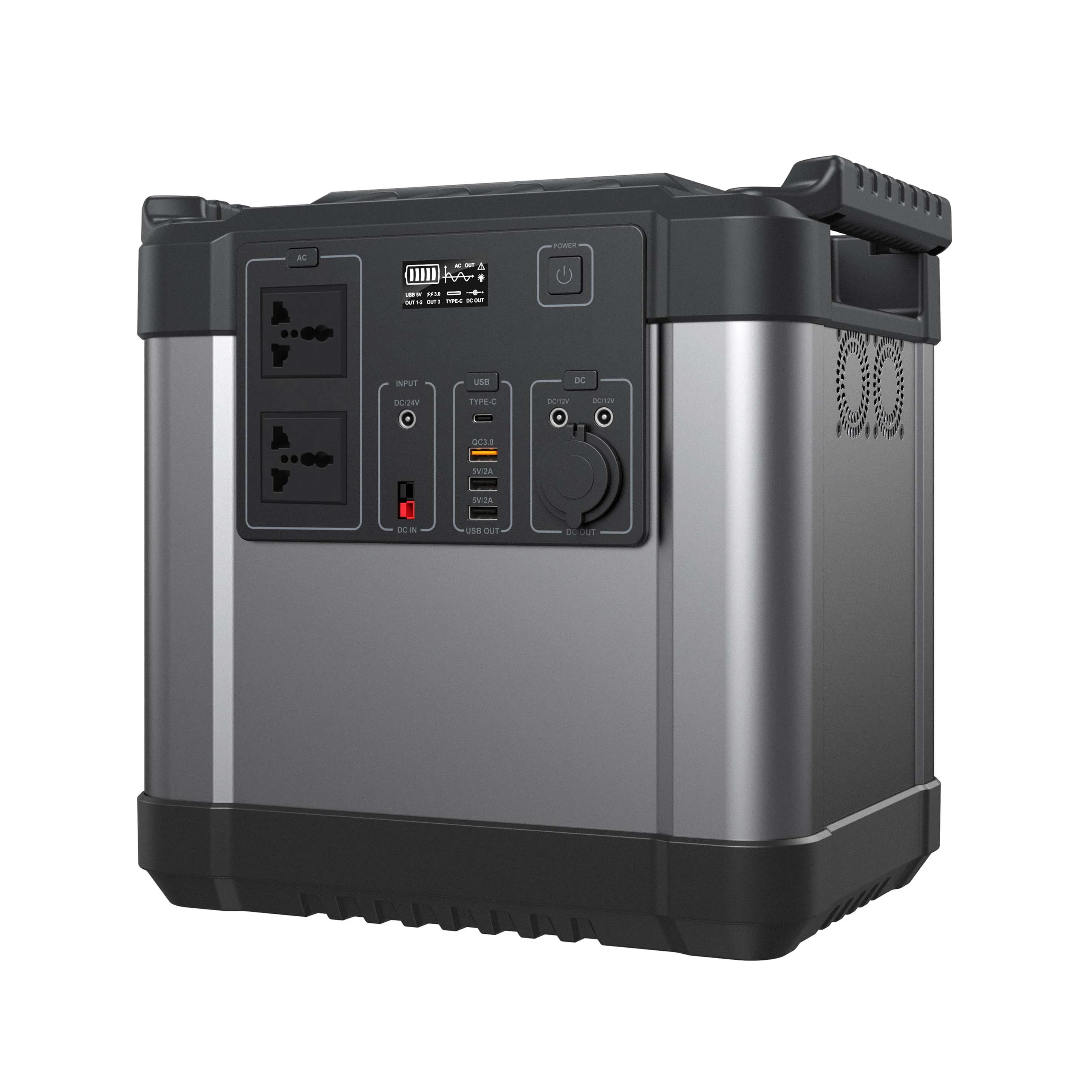 

Home Outdoor Emergency Battery Backup 220V-240V Camping Solar Generator Power 2000W Digital Portable Power Station