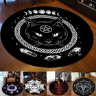 Круглый ковер, сатаническая кошка, коза, прыгнутая тронная зона, круг атеиста, пользовательский ковер, ковер, коврик для стула, для гостиной, спальни, Прямая поставка