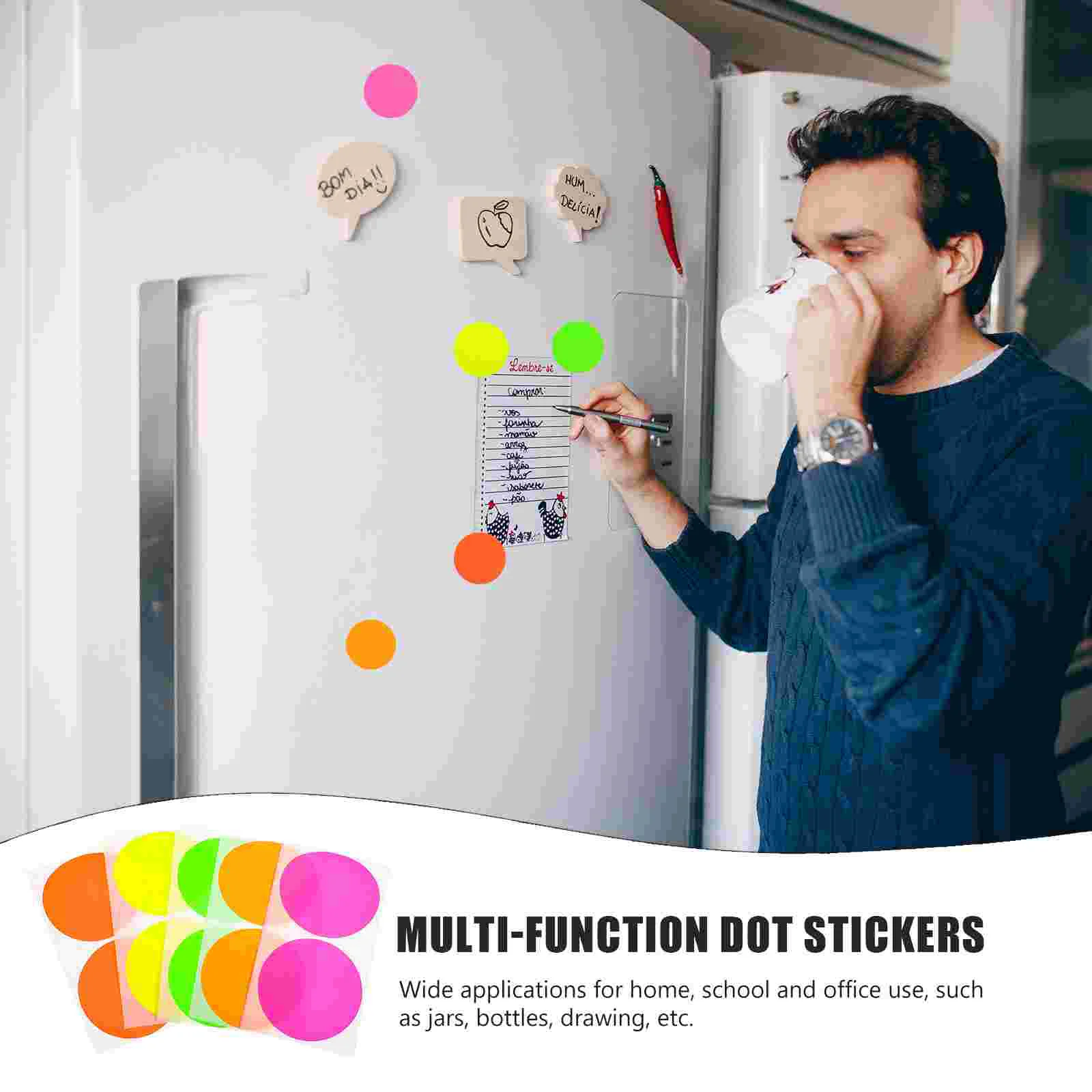 100 шт. флуоресцентные круглые кодовые наклейки офисные точечные липкие этикетки