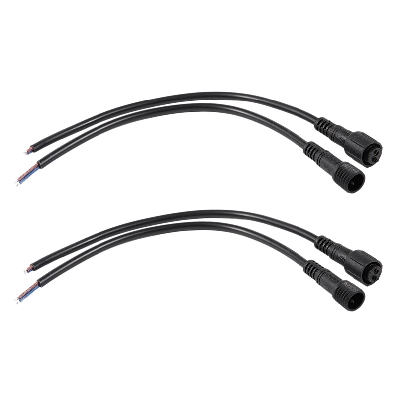 

New 4X Male Female Plug 2 Pin LED Waterproof Connector Cable Black