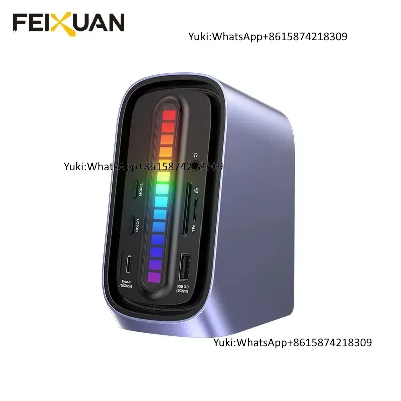 Фото Новый дизайн, оптовая продажа: USB-C хаб 10 Гбит/с, 13-в-1 адаптер USB 3.1 с 3xType-C 100 Вт и 3xUSB-A, док-станция для №1
