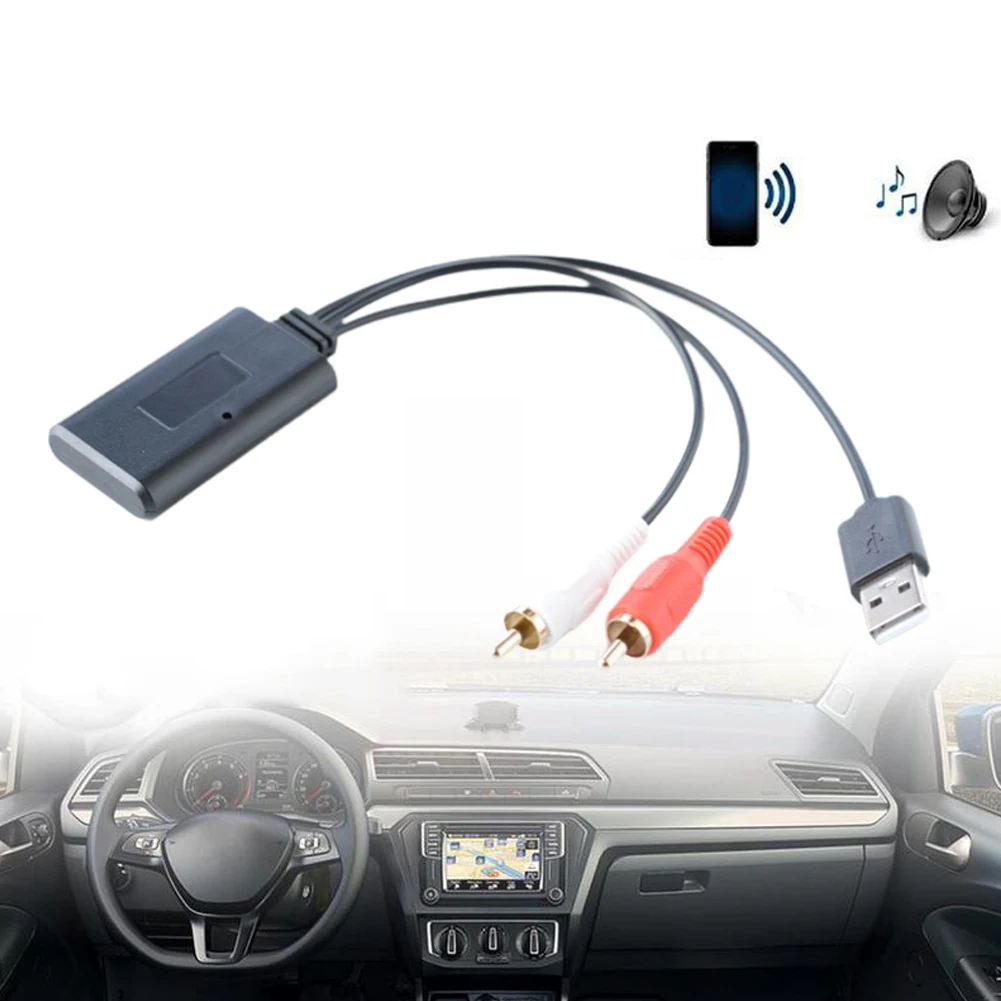 

Universal Car RCA USB Adapter Wireless Receiver Media AUX BT Audio Device Easy Installation Car Electronics Accessories