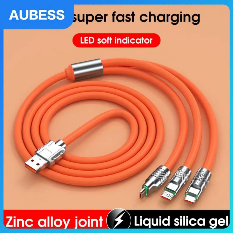 

120w Three-in-one Data Cable Fast Charging Cord Quick Charge Usb Charger Cable Super Fast Charge Usb C Data Cord Data Lines Hot