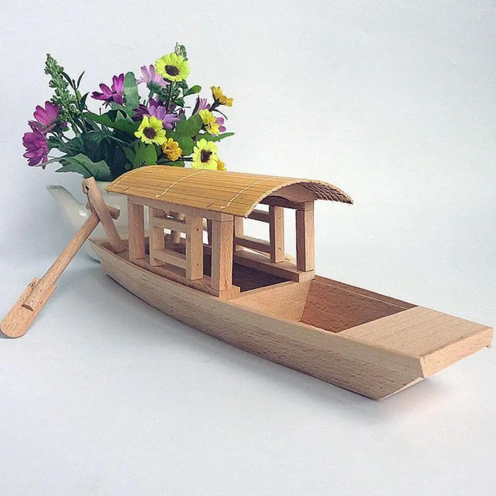 

Awning Boat Simple Wood Vintage Stylish Awning Boat for Kids Beech Canopy Boat Small Boat Model