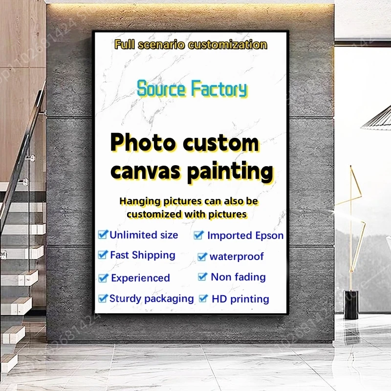 Индивидуальная Печать на холсте семейный фото плакат роспись с печатью для настенного художественного декора индивидуальный подарок на день рождения