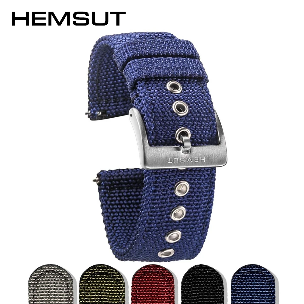 

Hemsut High Quality Nylon Watch Bands Quick Release Movement Wrist Straps Military Breathable Waterproof 18mm 20mm 22mm 24mm