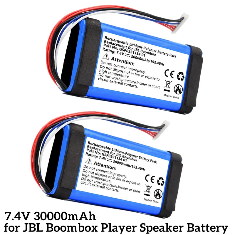 

Upgraded 100% Original Brand New 30000mAh GSP0931134 01 Battery for JBL Boombox Player Speaker Battery Battery Tracking Number