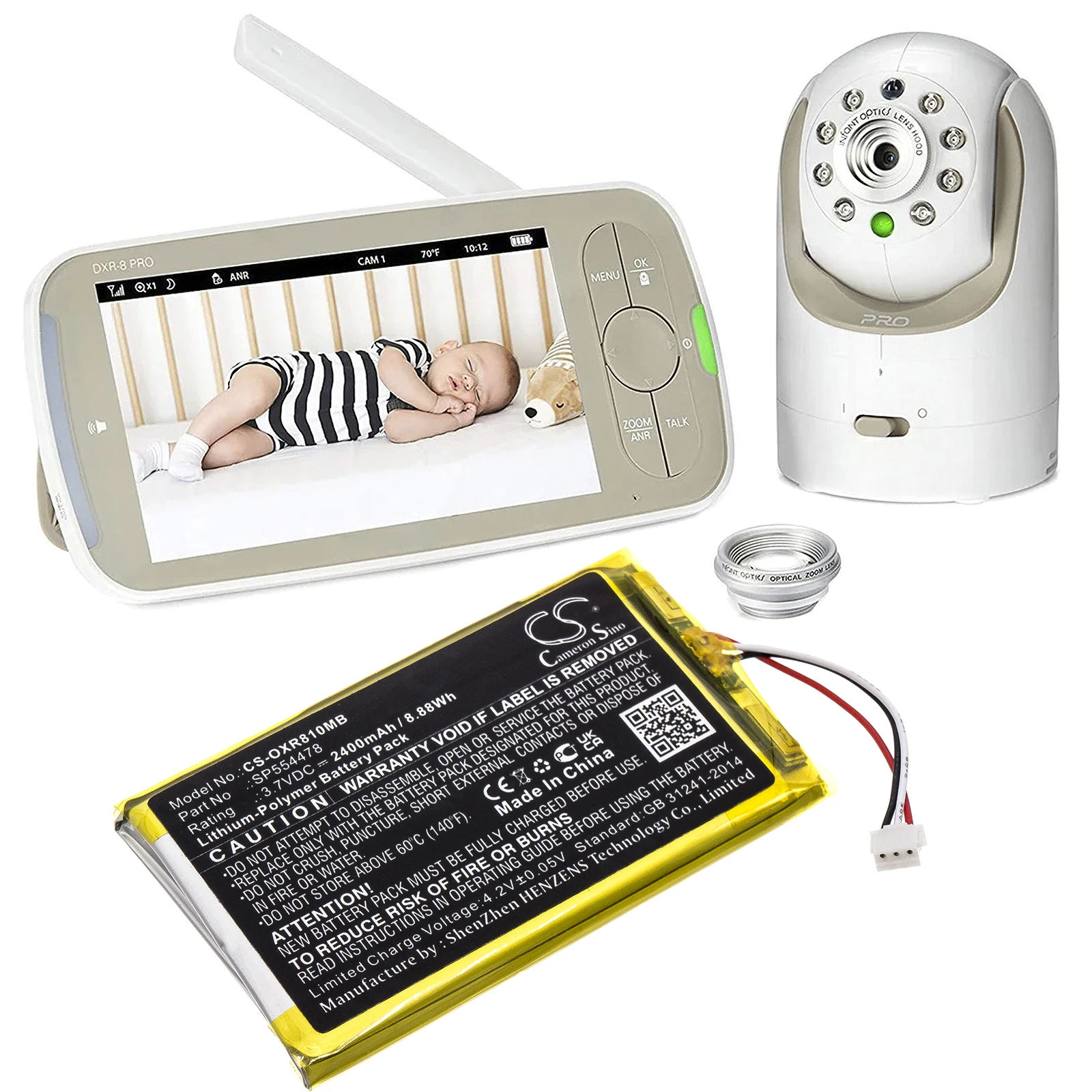 

CS 2400mAh Battery For Infant Optics SP554478 Infant Optics DXR-8 Pro