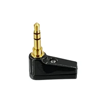 3 5mm right angle l type connector 3 section stereo headphone plug goldplated