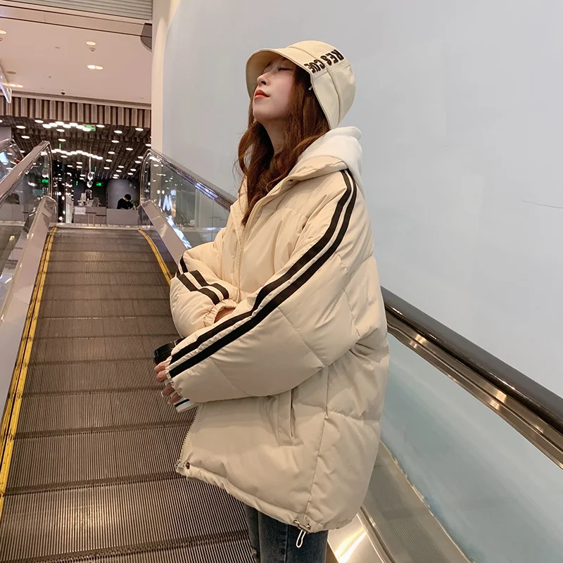 

Thickened White Bread Short Down Cotton Coat Female Korean Version Loose Autumn Winter Jackets Cotton Coats 2022 Woman New