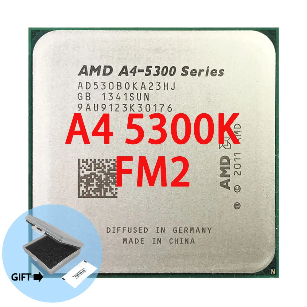 

AMD A4-Series A4-5300 A4 5300 A4 5300K A4 5300B 3.4 GHz Dual-Core CPU AD530BOKA23HJ / AD5300OKA23HJ Socket FM2