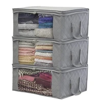 folding storage box fashion clothes gathering case non woven fabric with zipper moisture proof quilt storage box