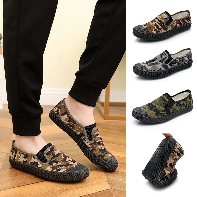 

2022 Men's Casual Labor Insurance Shoes Camouflage Military Training Wear Site Liberation Shoes for Men Farm Work Shoes Sneakers