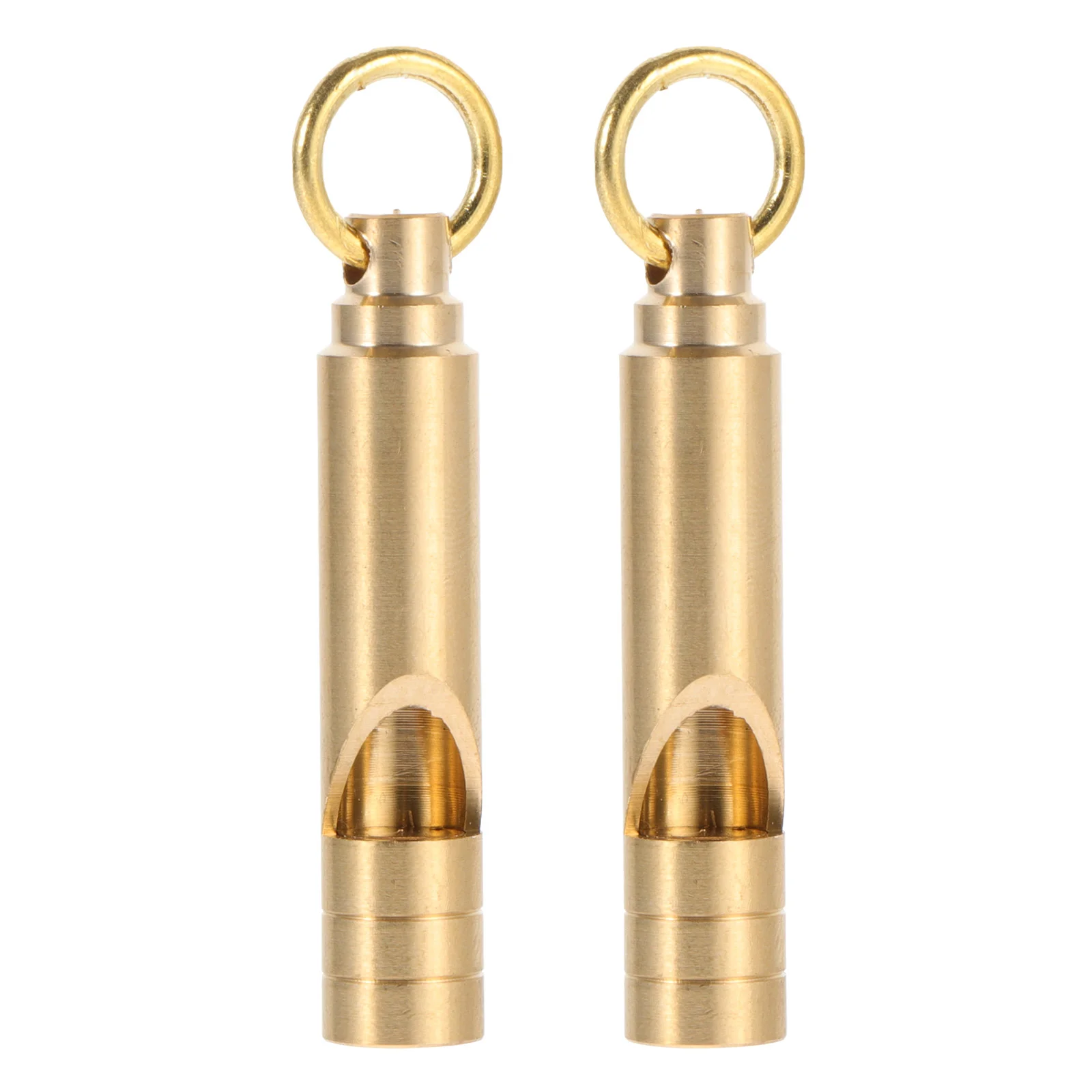 

2 Pcs Competition Whistle Portable Whistle Carabiner Keys Brass Whistle Outdoor Searching Tool Brass Pendant Key Carabiner