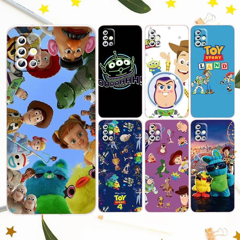 

Cute Toy Story Disney Phone Case For Samsung A23 A50 A30 A73 A71 A53 A52 A51 A33 A32 A22 A03 A02 A03S A31 5G Transparent
