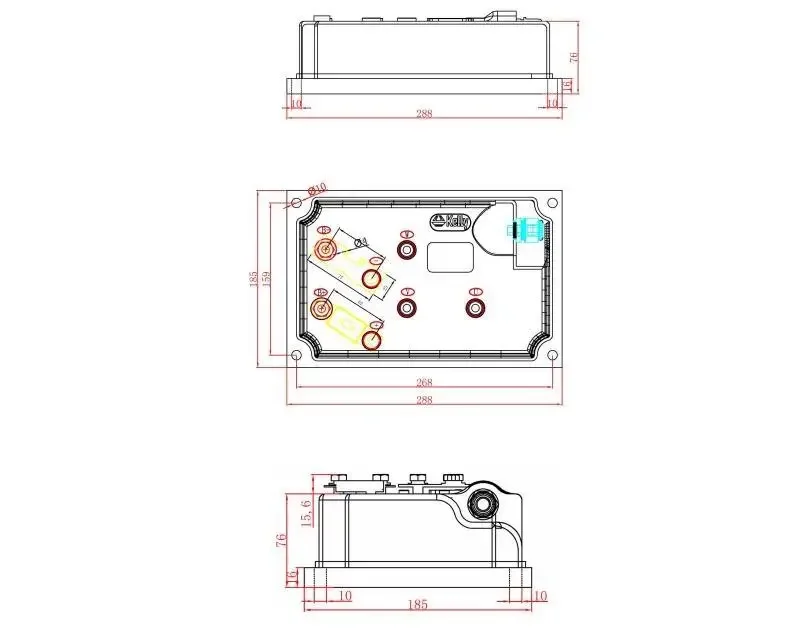 KSL KSL72500E 250A Контроллер Kelly высокой мощности 72 В Герметичный трапециевидный