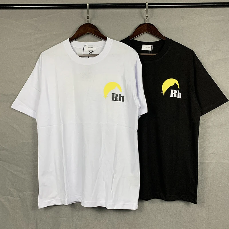 

Men Women 1:1 Eagle Rhude T-shirt Trend Los Angeles Tops Tee Oversized High Street 320g Cotton RHUDE T Shirt