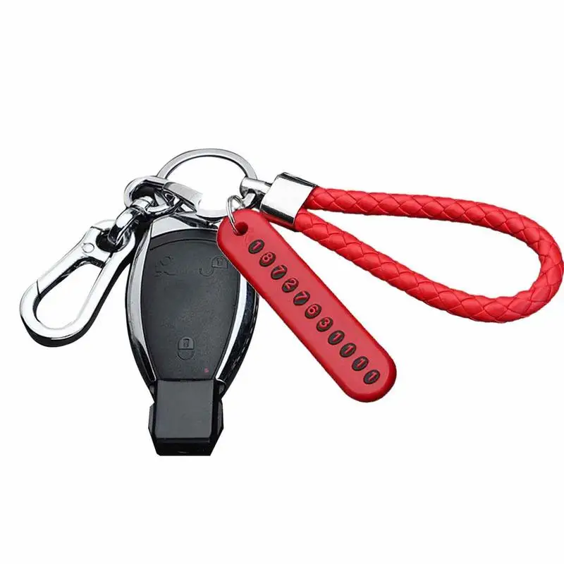 

New Anti-Lost Car Key Chain Phone Number Card Keyring Phone Number Plate Key Ring Auto Vehicle Key Ring Car Accessories Keychain