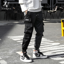 Hiqor-pantalones cargo con múltiples bolsillos para hombre...