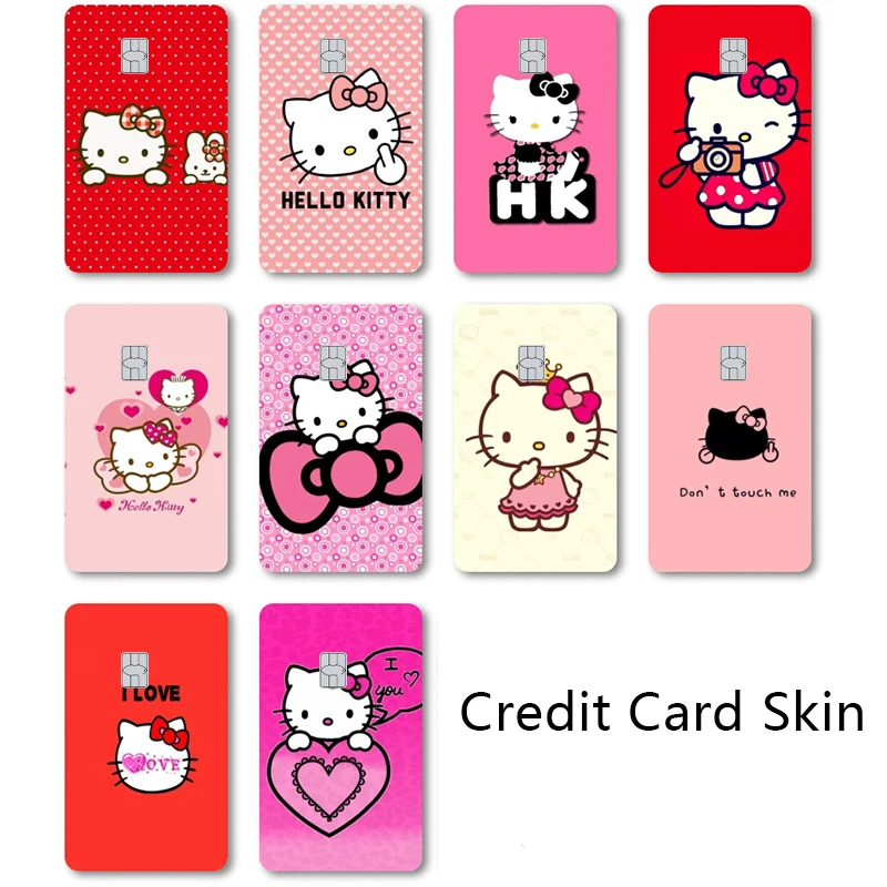 Стикеры для кредитных карт Hello Kitty Sanrios оригинальные стикеры в стиле аниме милые