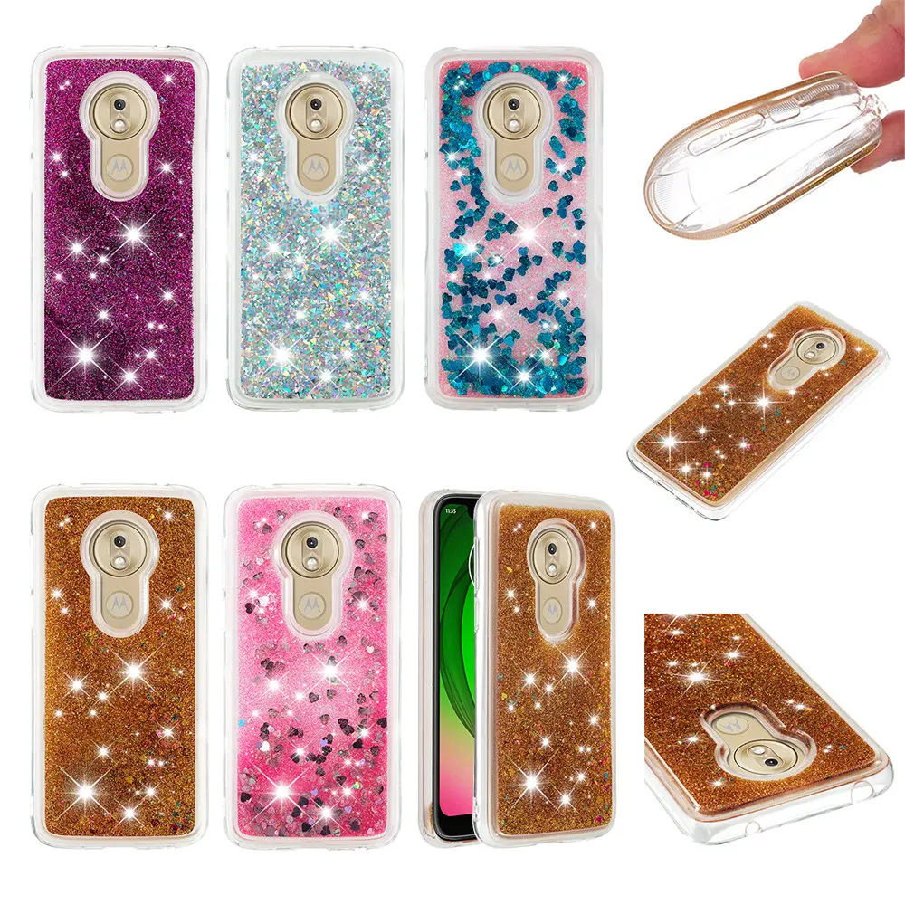 Cute Case For Motorola Moto G7 Play Glitter Dynamic Liquid Quicksand Bumper Cover XT1952 Bling Soft Silicone Fitted Phone Cases |