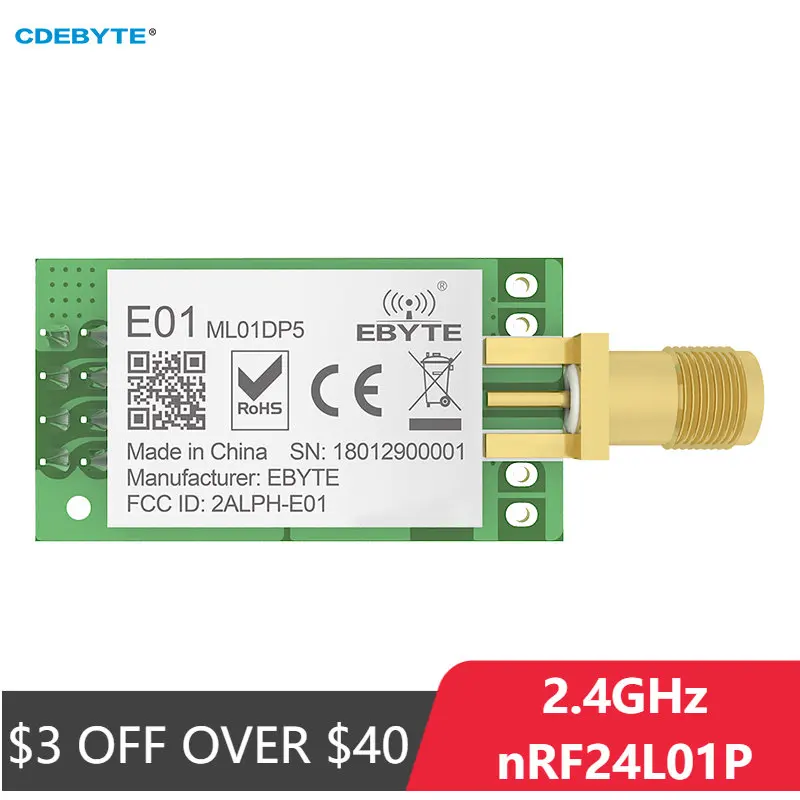 Беспроводной модуль CDEBYTE E01-ML01DP5 2,4 ГГц nRF24L01P IoT RF модуль Nordic nRF24L01 PA LNA 20 дБм 100 мВт 2,4g трансивер