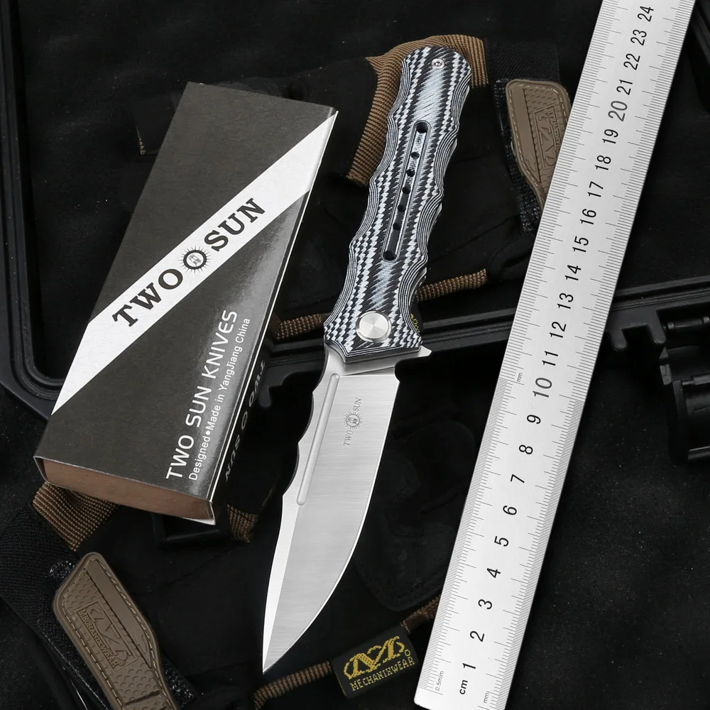 

Складной нож-Флиппер TWO SUN TS393, тактический Клинок с лезвием D2, с ручкой из микрокарты, для кемпинга, выживания, повседневного использования
