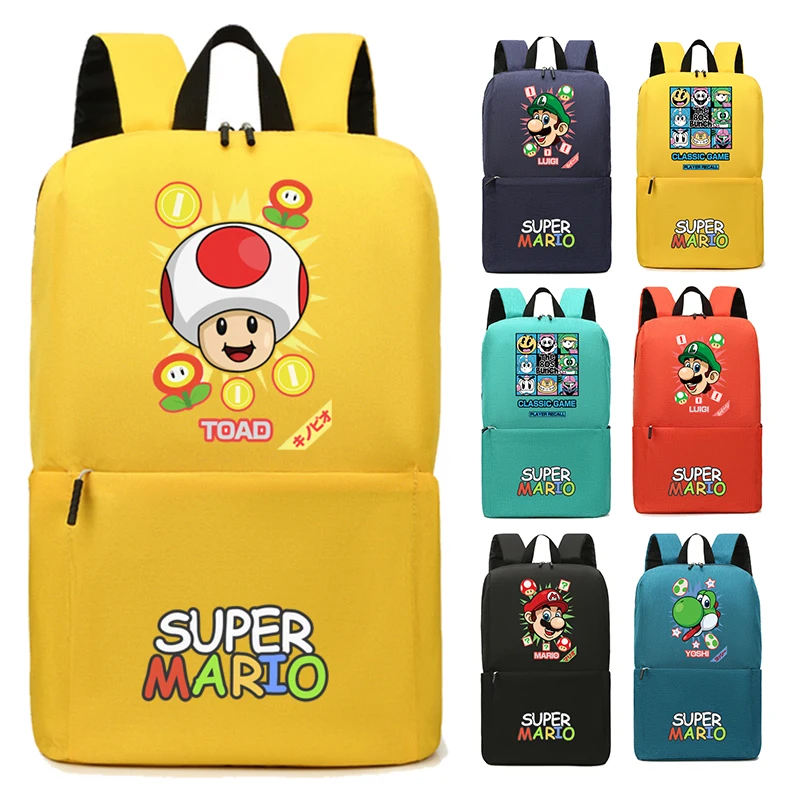 

Рюкзак «Супер Марио Брос», водонепроницаемая нейлоновая сумка большой емкости с мультяшными рисунками, периферийные принадлежности для аниме, для детского сада и школы, для косплея, подарок