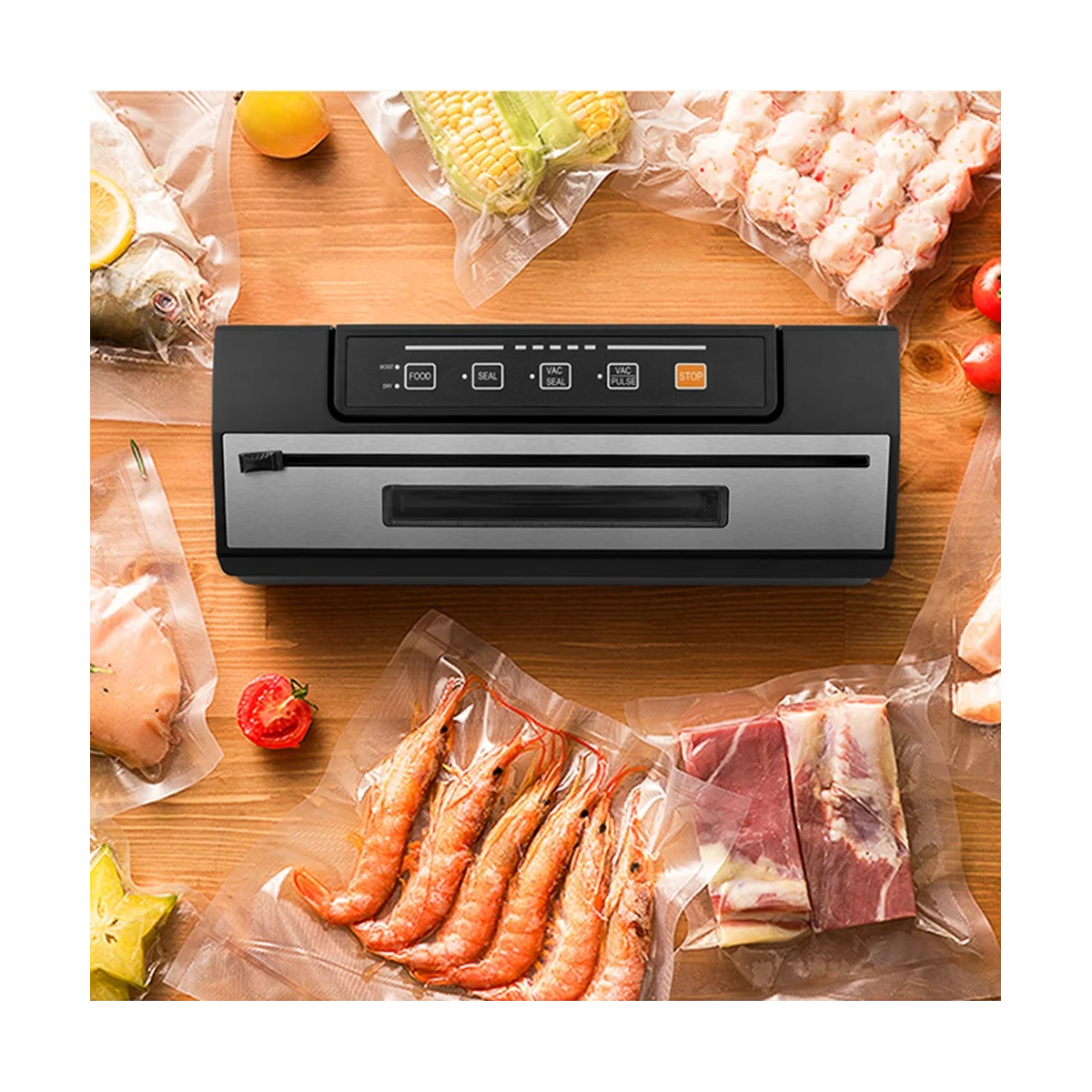 

Food Vacuum Sealer with Transparent Window Design Sous Vide Home Vacuum Packing Machine Vacuum Bags Save US Plug