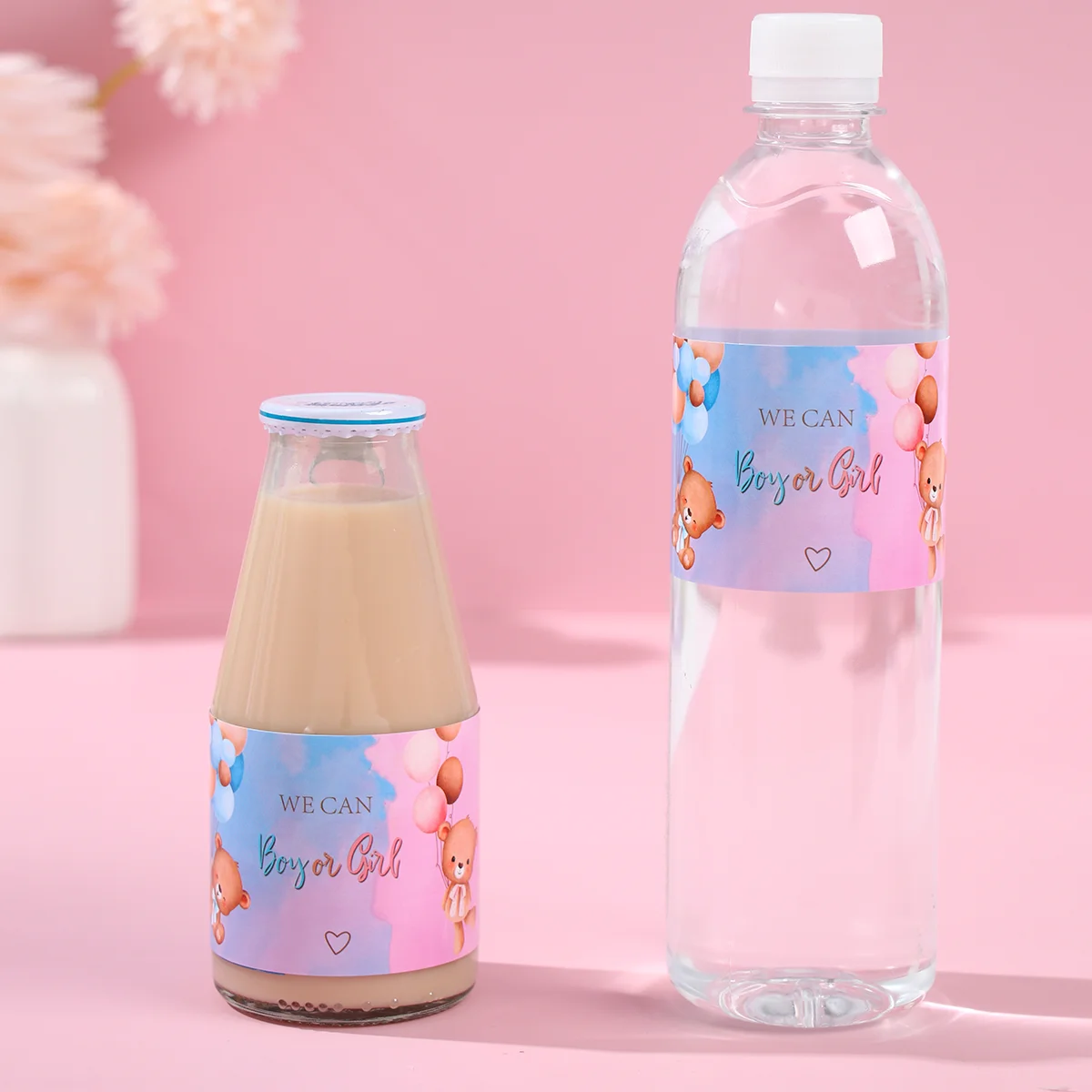 Наклейки на бутылки с водой для мальчиков или девочек 10 шт.