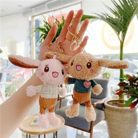 15cm cartoon cute rabbit fashion pendant little white rabbit stuffed plush toys key chain doll mini plush toy stuffed animals