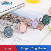 luxury metal finger ring holder clock shape mobile phone socket universal telephone stand magnetic car bracket accessories