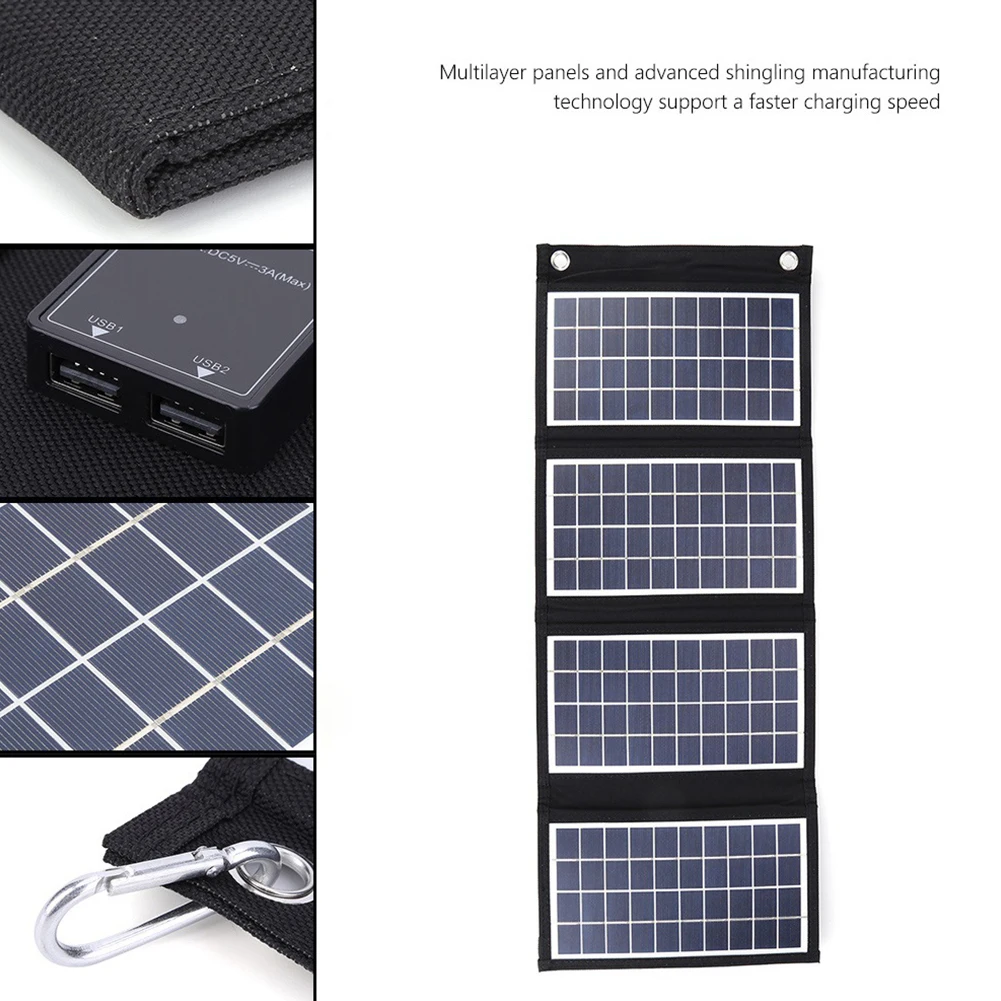 20 Вт/15 Вт/10 Вт Складная солнечная панель портативное зарядное устройство с
