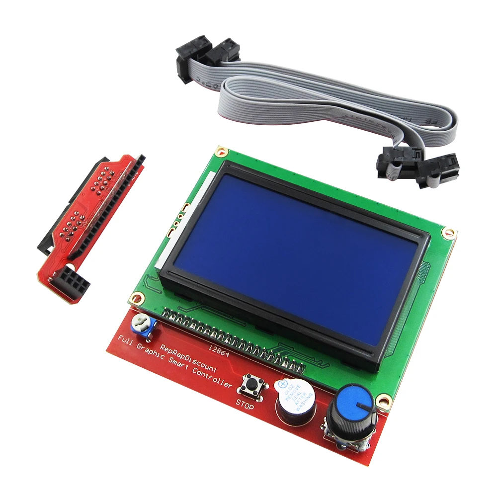 Фото Комплект Reprap Ramps 1.4 с Mega 2560 r3 + Heatbed mk2b + 12864 ЖК-контроллер + DRV8825 + Механический переключатель + Кабели для 3D-принтера №4