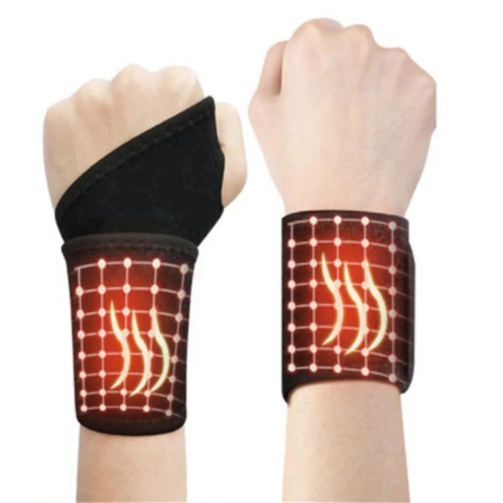 

1 Pair Tourmaline Self-Heating Wrist Brace Sports Protection Wrist Belt Far Infrared Magnetic Therapy Pads Braces Arthritis Pain