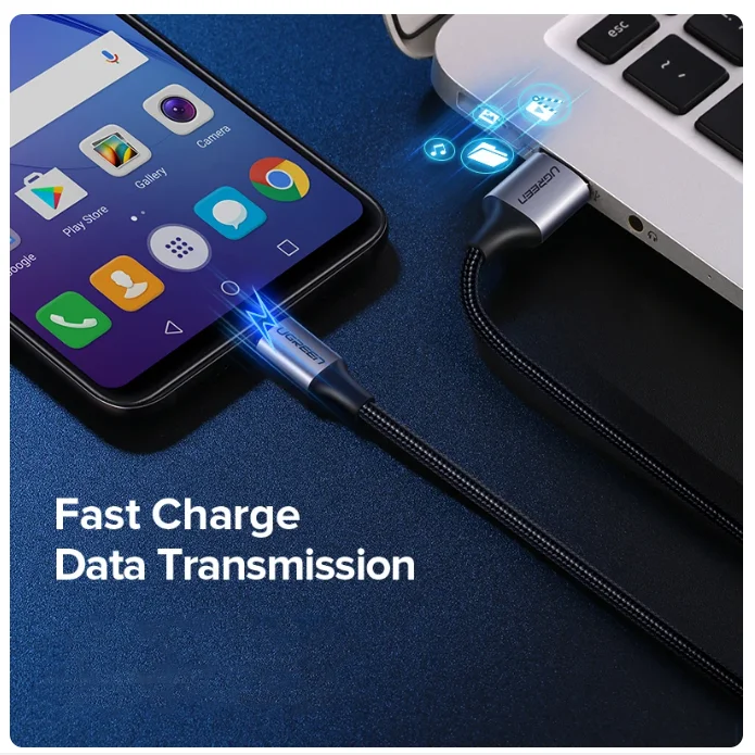 Фото Кабель-зарядка Ugreen Micro USB для Samsung Galaxy S7 S6, быстрая зарядка, шнур для мобильного телефона, USB-кабель для планшета №1
