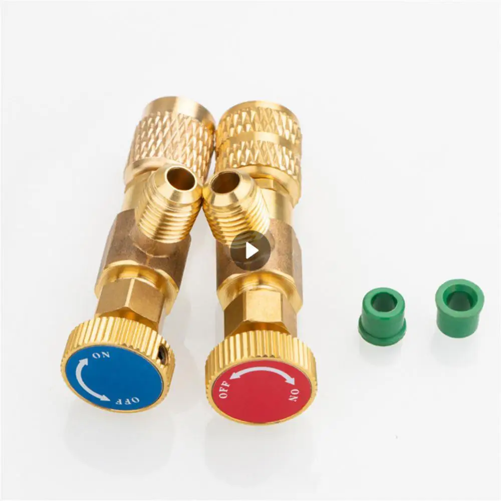 2pcs R410 R22 1/4 " Air Conditioning Safety Valve Refrigeration Charging Liquid Adapter Quick Coupling Hand Tool Parts |