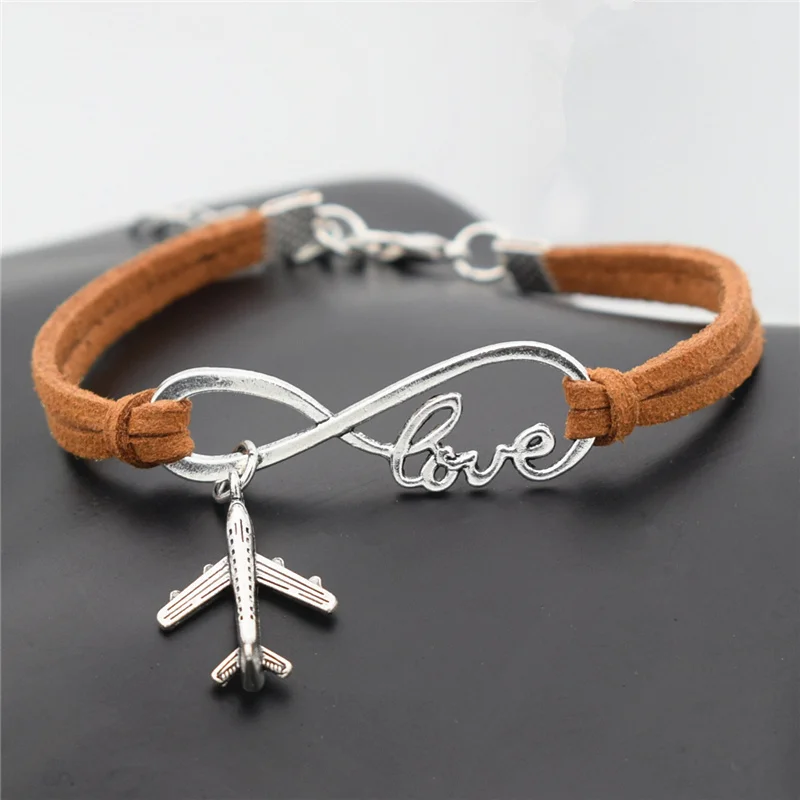 

Новые винтажные серебряные шармы-подвески с ангелом-хранителем, безграничные браслеты с любовью, темно-синий кожаный шнур, уникальные ювел...