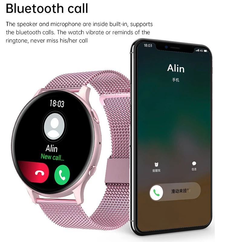 2022 OLED Модные Смарт-часы для женщин пульсометр кровяное давление