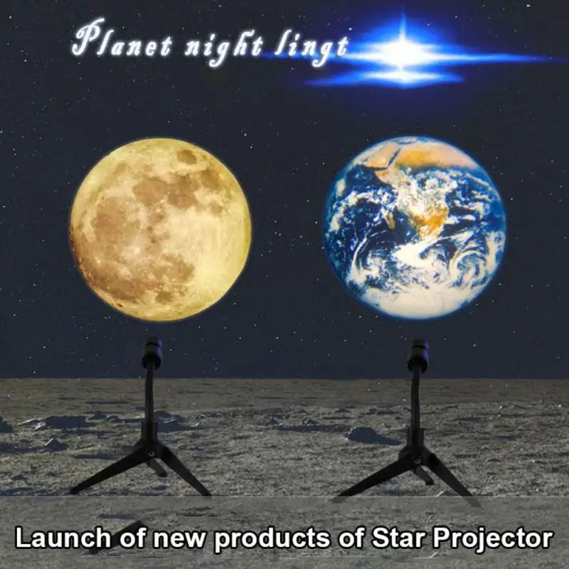 

Moon Lamp Earth Planet Projector Lamp 360° Rotatable Bracket USB Moon Led Night Light Planet Projection Lamp Room Decor