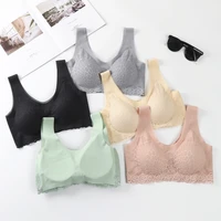 black comfortable bra 3pcs plus size latex bra seamless bras for women underwear bh push up bralette with pad vest top bra