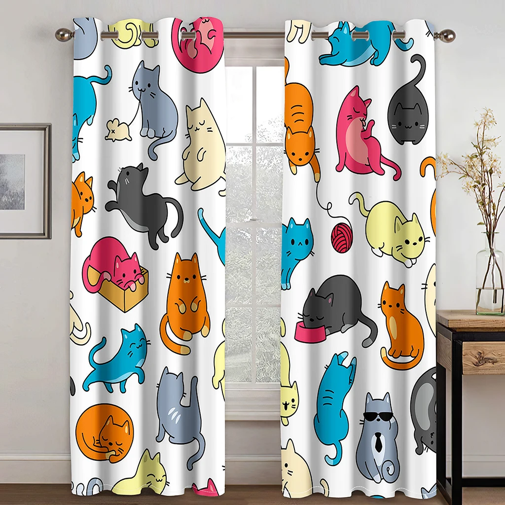 

Забавные Симпатичные кошачьи лапки Детские затемняющие оконные шторы для детей мальчиков девочек гостиная спальня декор 2 шт. Бесплатная доставка
