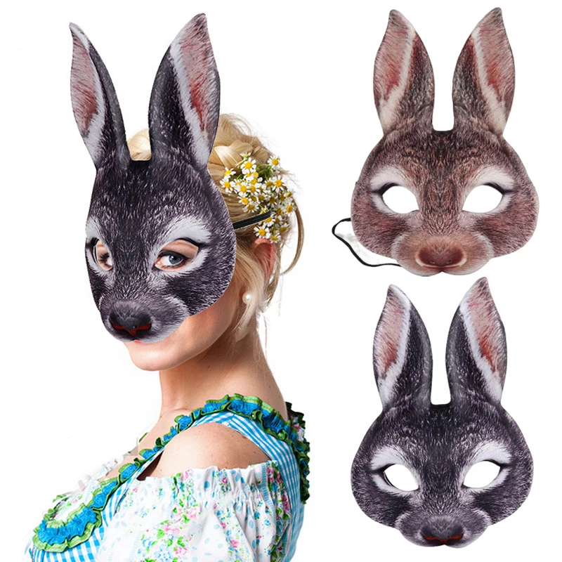 

1pc 3D Animal Mask Halloween Masquerade Ball Masks Tiger Pig Half Face Mask Party Carnival Fancy Dress Costume Props Decoration