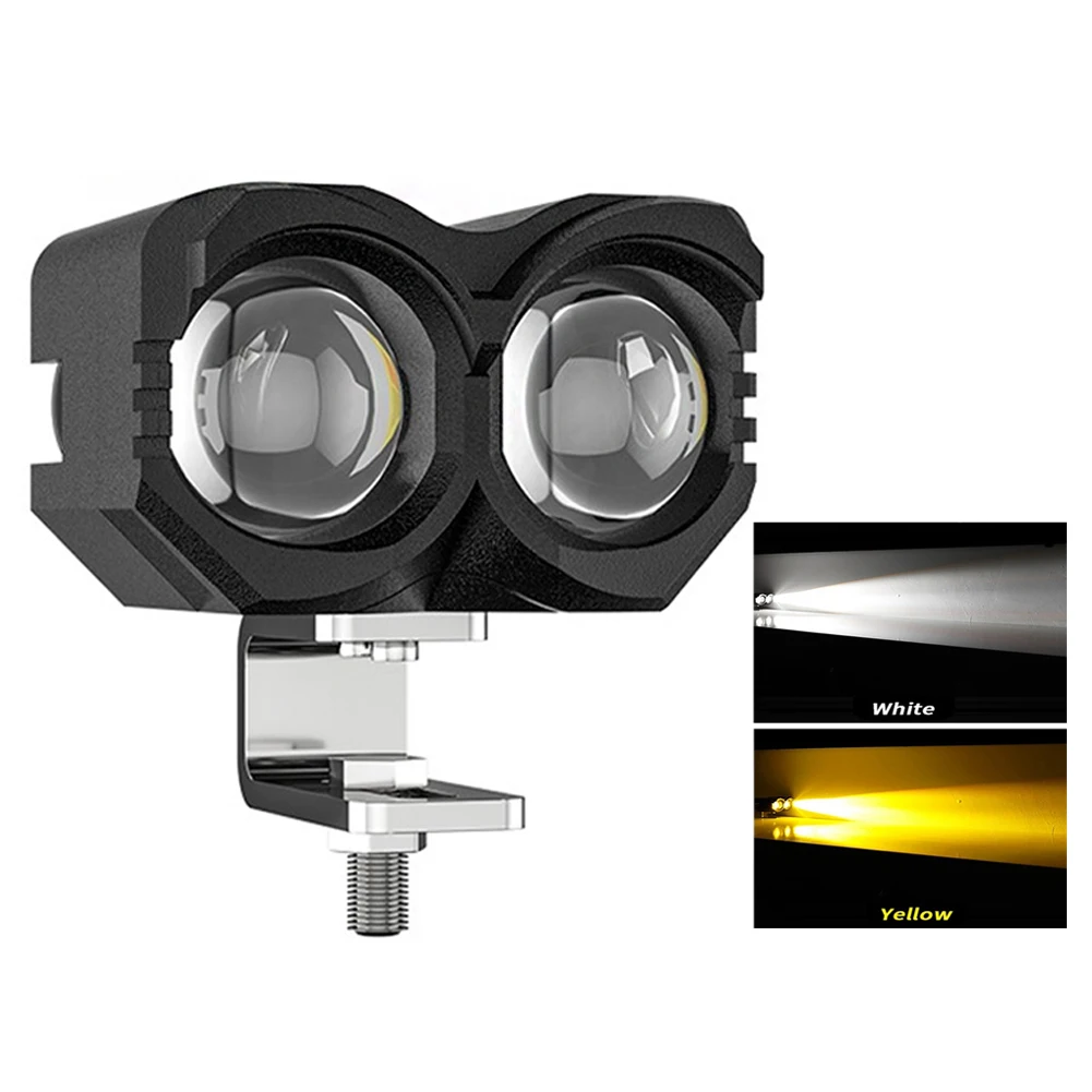 

Универсальный мотоциклетный светодиодный налобный фонарь, прожектор с линзой, двухцветный, для квадроциклов, скутеров, для вождения, для ка...