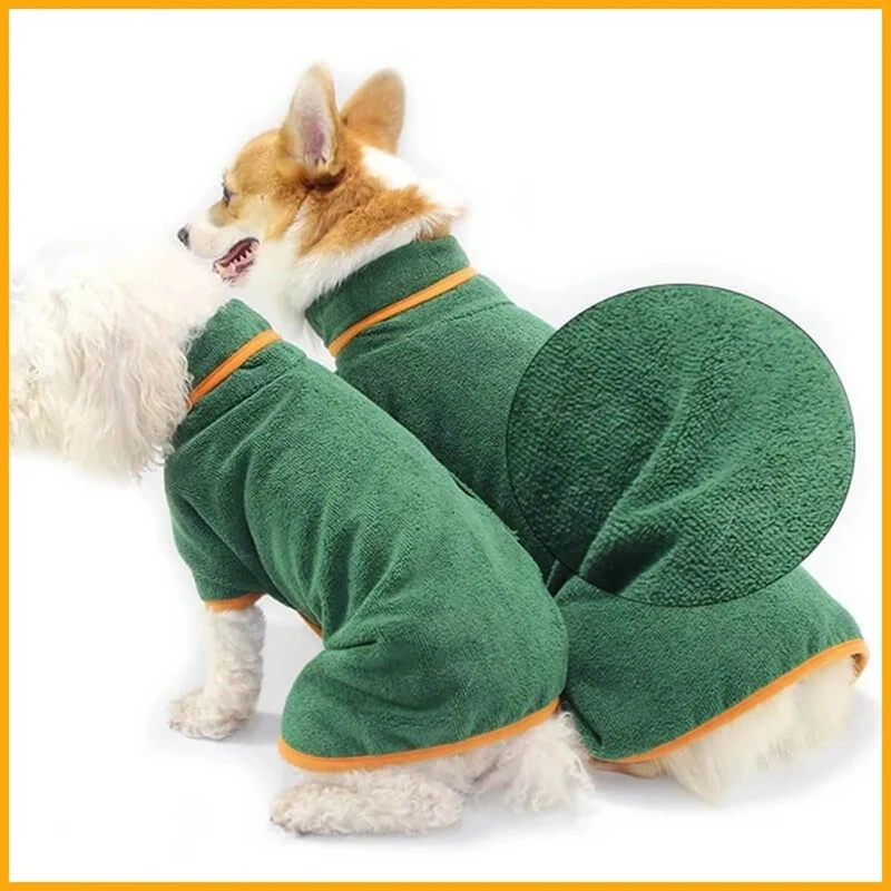 

Dog Bathrobe Towel Soft Super Absorbent Bath Robe Drying Moisture Pajamas For Dog JS22