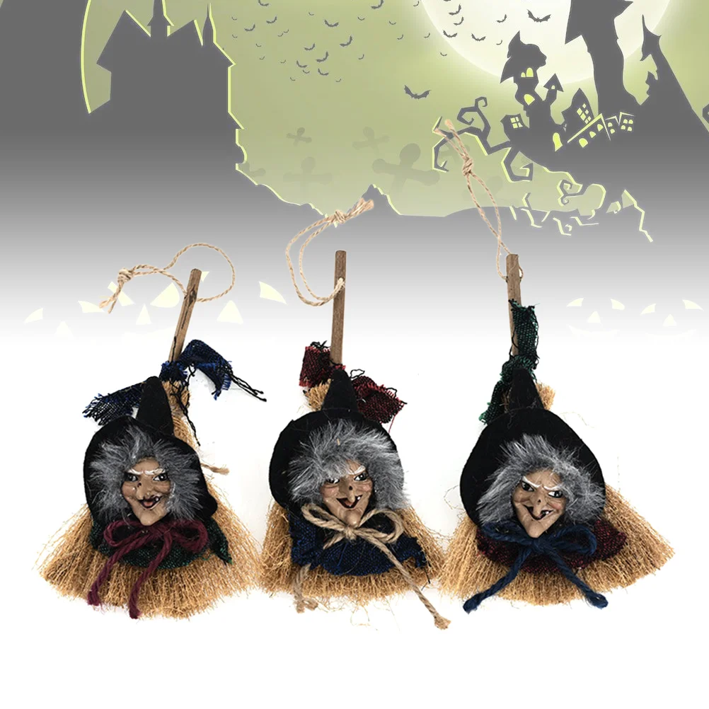 

Broom Witch Pendant Hanging House Minihaunted Props Ornament Decoration Party Scary Witches Natural Costume Terrorist